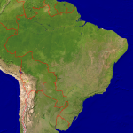 Brasilien Satellit + Grenzen 3998x4000